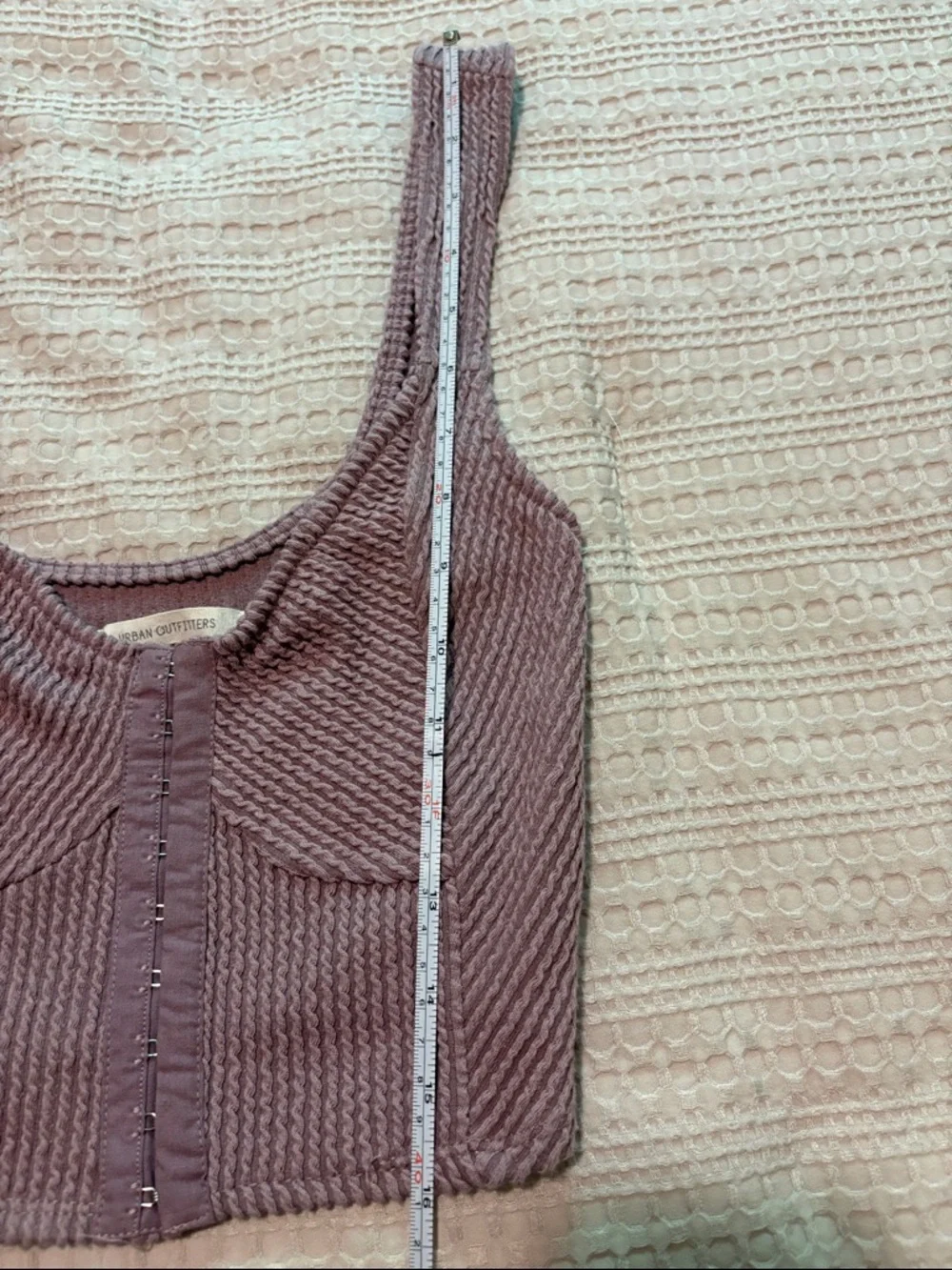 Urban Outfitters Ribbed Eye and Hook Corset Top XS in Light Purple - Picture 6 of 6